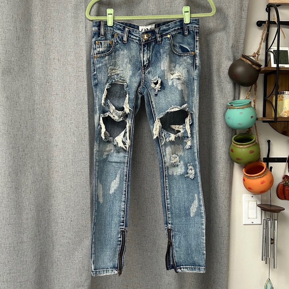 Distressed Freebird jeans Size 24